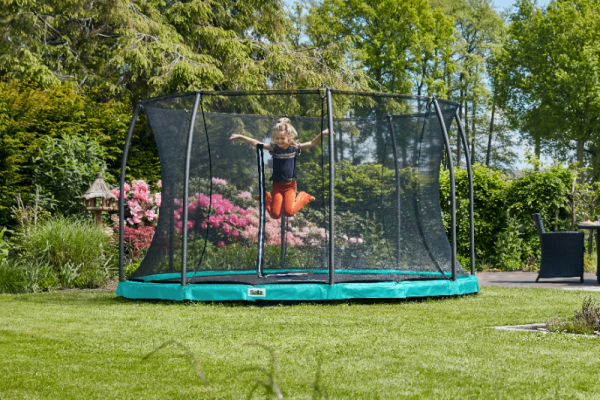 Trambulina Salta COMFORT EDITION GROUND Rotunda 251 cm Verde - imagine 7
