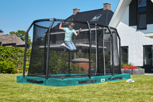 Trambulina Salta PREMIUM GROUND Dreptunghiulara 366x244cm Verde - imagine 7